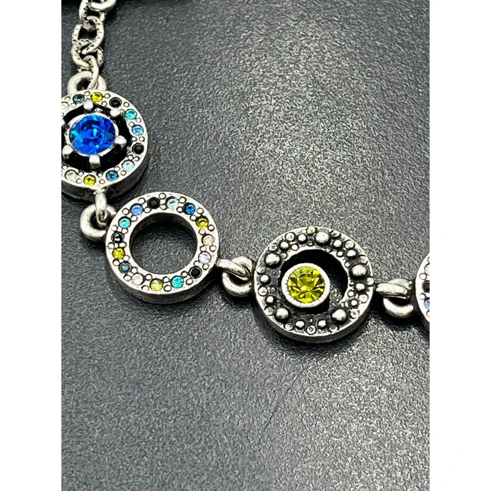 Patricia Locke Rare Archival Concentric Omni Crystal Rainbow Bracelet USA